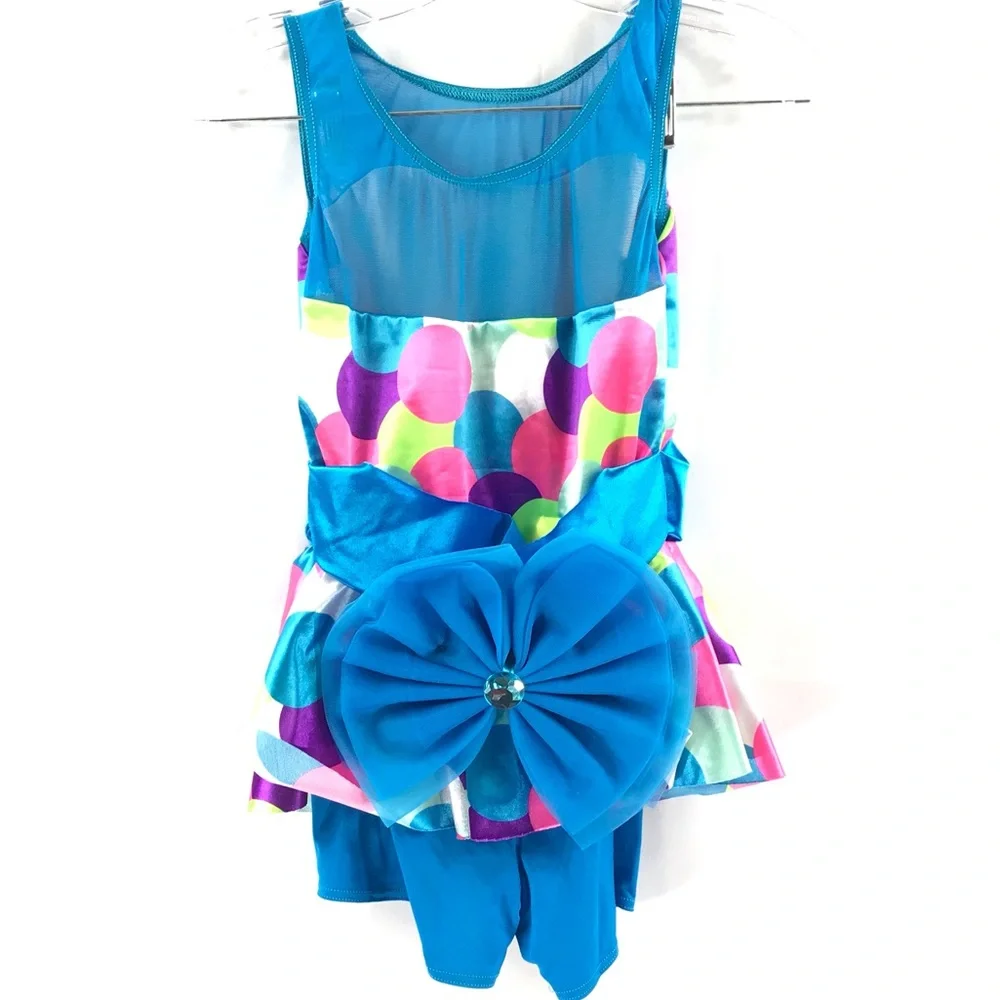 Weissman’s Multi-Colored Polka Dot Child’s Dance Dress 2 pieces